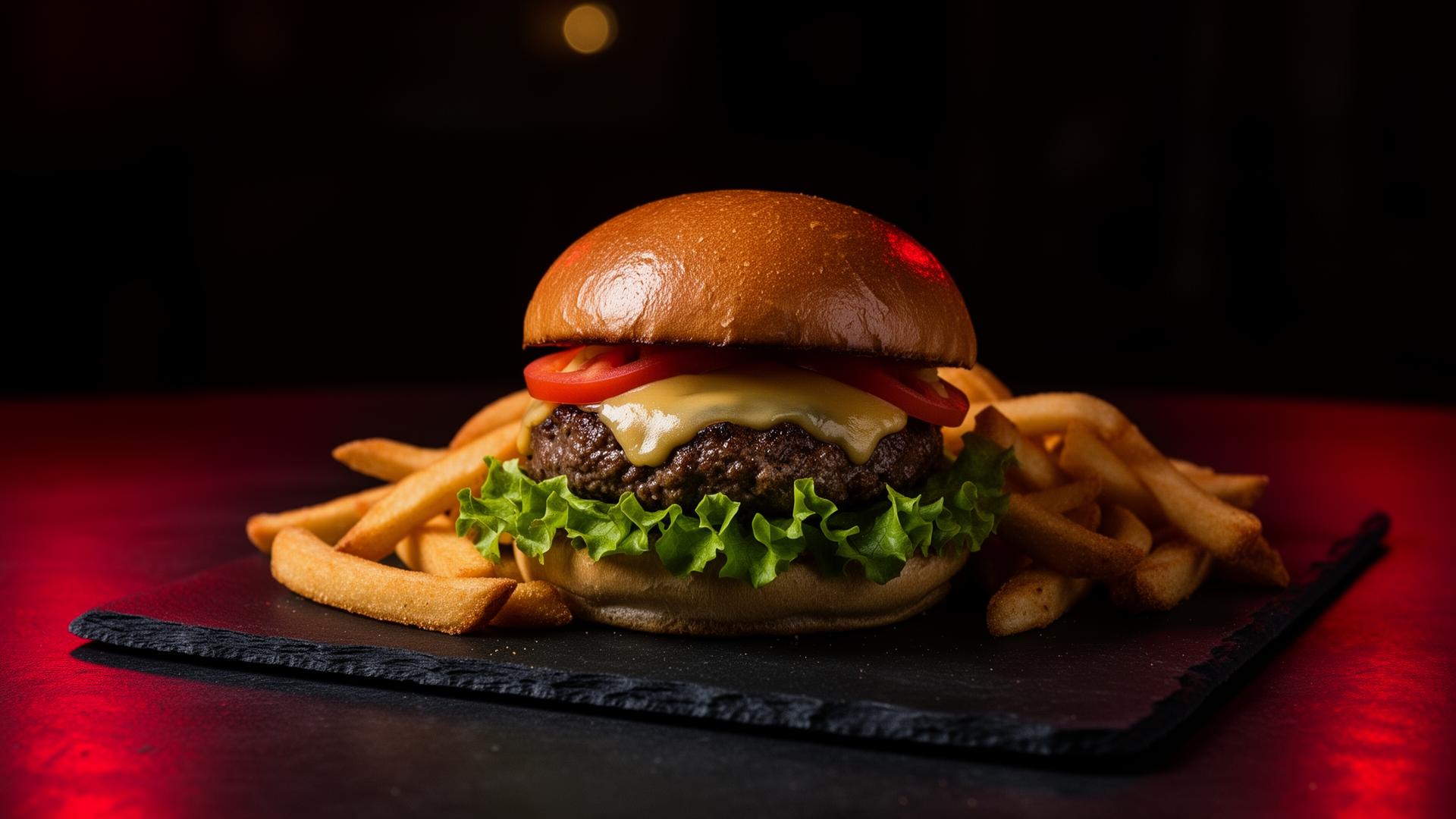 Burger maison et frites au Warm Up à La Tour du Pin